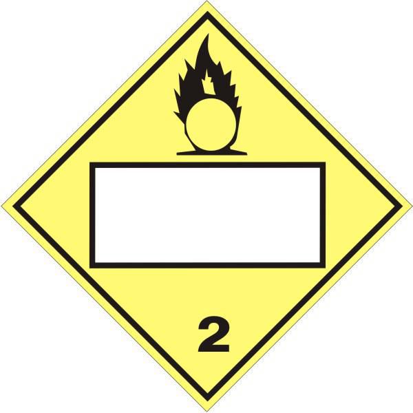 Blank Hazard Class 2 DOT Placard With Gases Picto, Magnetic – Lawson ...