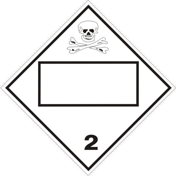 Blank Hazard Class 2 DOT Placard With Poison/Toxic Gas Picto, Magnetic ...