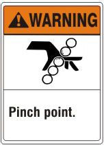 Warning Pinch Point. Sign With Picto, Plastic .040 – Lawson Products