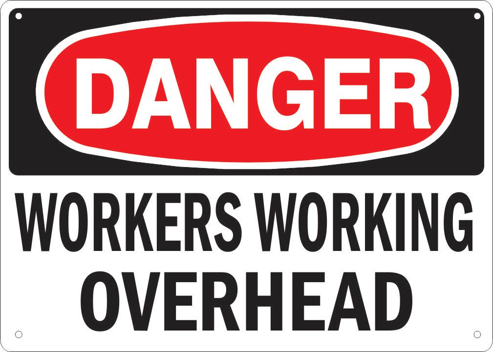 Overhead Labels Danger Men Working Overhead Label, Adhesive Vinyl – Lawson Products