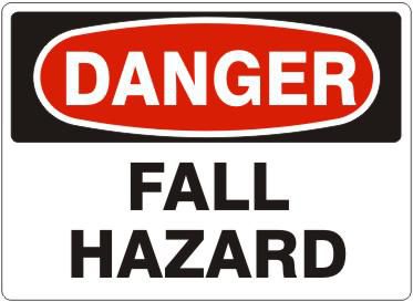Danger Fall Hazard Label, Adhesive Vinyl – Lawson Products